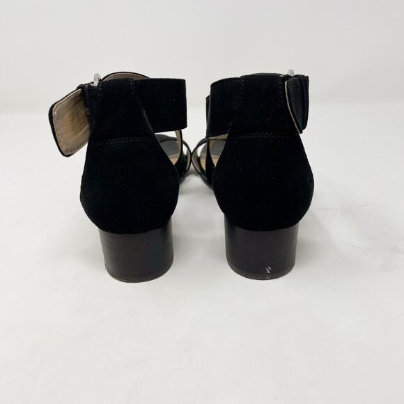 Naturalizer Womens 6.5 Black Faux Suede Alexa Strappy Sandal Chunky Block Heel - Picture 8 of 13